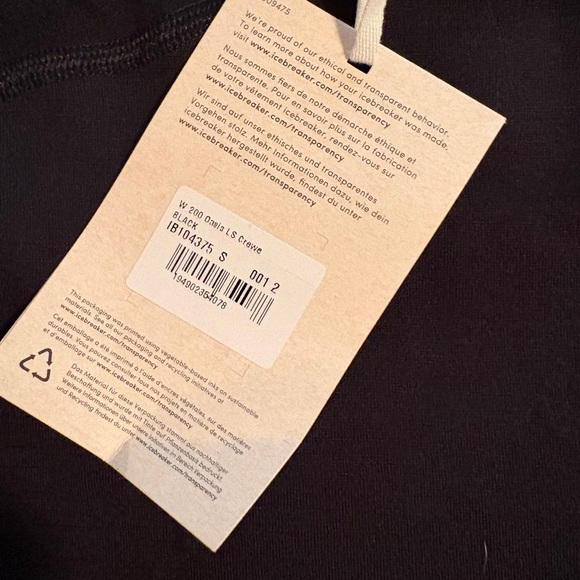 Icebreaker Women's Merino 200 Oasis Long Sleeve Crewe Thermal Top Size Small NWT - Picture 3 of 7